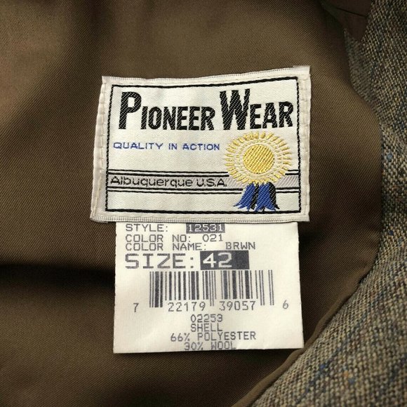 Vintage Mens Western Pioneer Wear Cowboy Blazer Wool Blend Arrow Design … - Picture 7 of 7